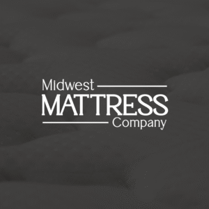 Midwest Mattress Company logo on a textured background, representing adjustable bed bases and sleep comfort products.