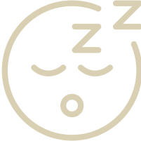 Sleep icon representing restful sleep, featuring a serene face with closed eyes and a sleeping expression, aligned with Midwest Mattress Company's focus on enhancing sleep quality and comfort.