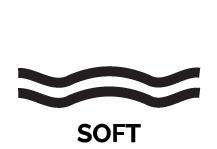 Soft mattress logo with wavy lines, representing comfort and quality for adjustable bed bases at Midwest Mattress Company.