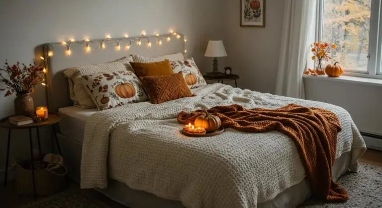 Cozy thanksgiving bedroom scene promoting restful sleep during the festive season